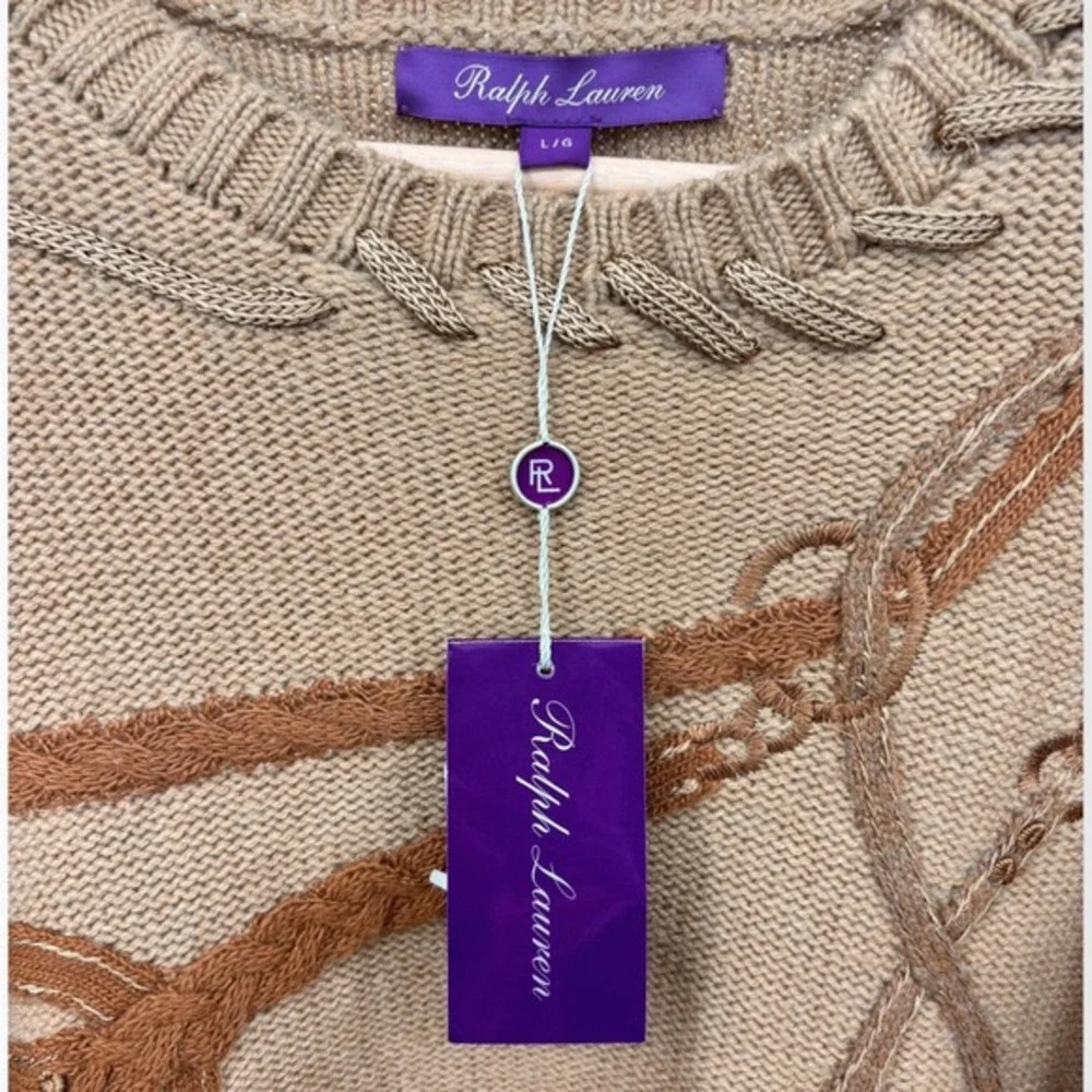 NWT Ralph Lauren Collection Bridle Crewneck Wool Jumper Purple Label Size Large - Picture 11 of 15